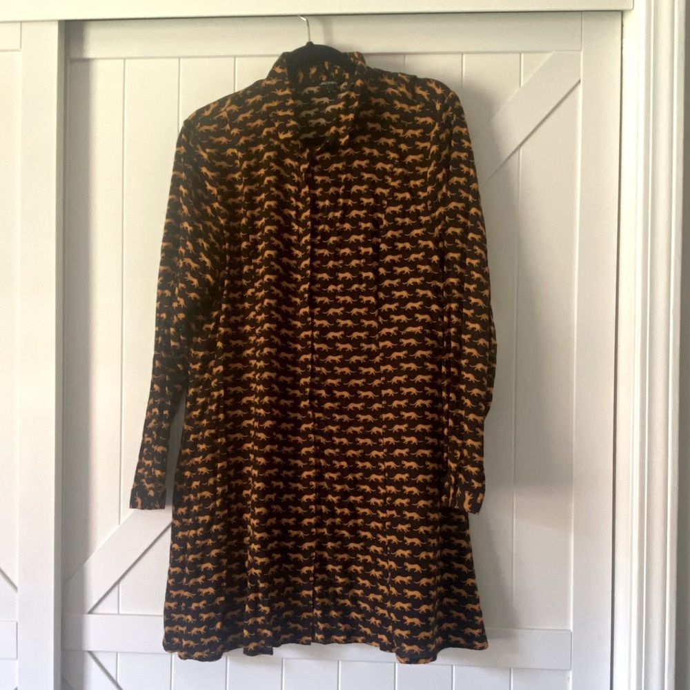 Tiger Print Buttondown Dress